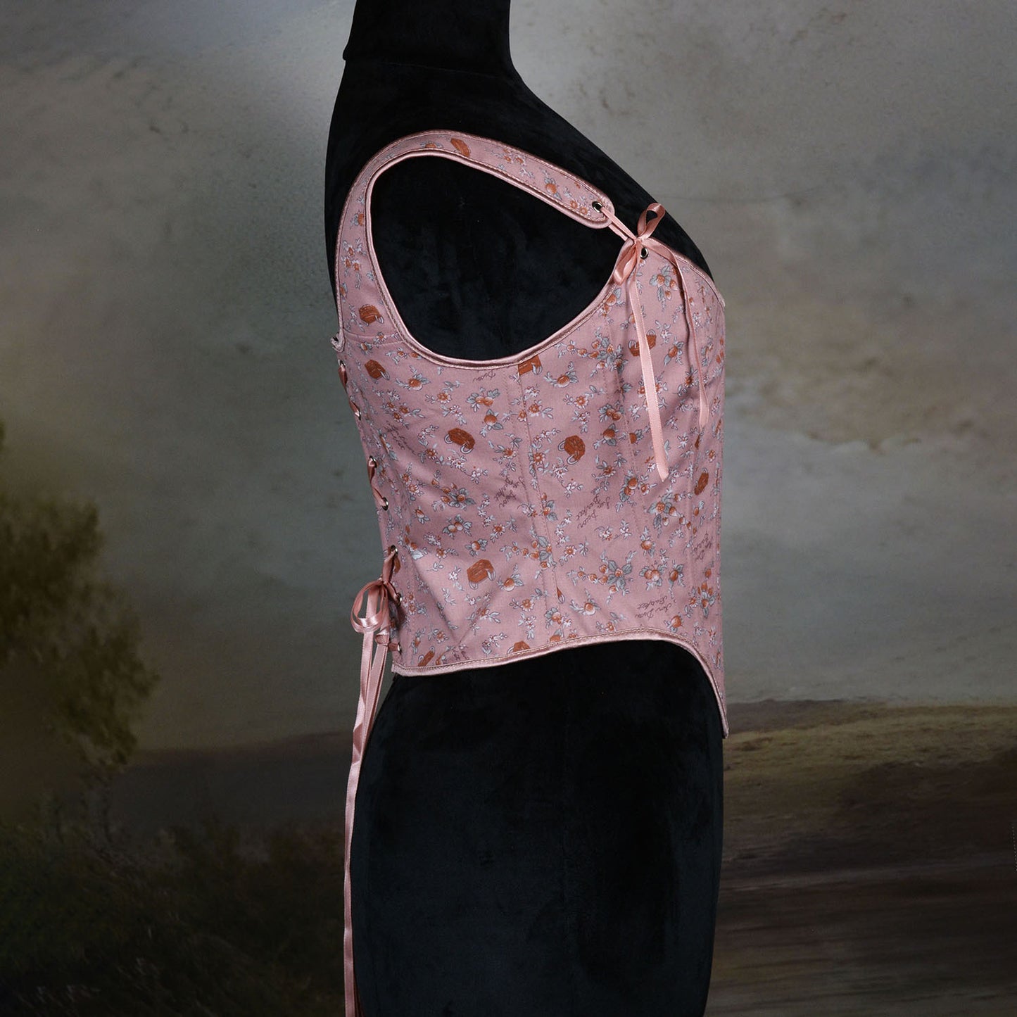 Fairycore Bow Tie Floral Corset