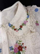 Load image into Gallery viewer, Cottagecore Embroidery Cotton Lace Collar Blouse
