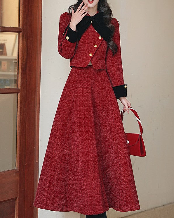 vintage dress tweed dress coat retro style outfit