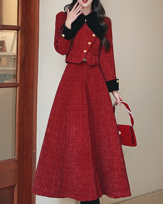 vintage dress tweed dress coat retro style outfit