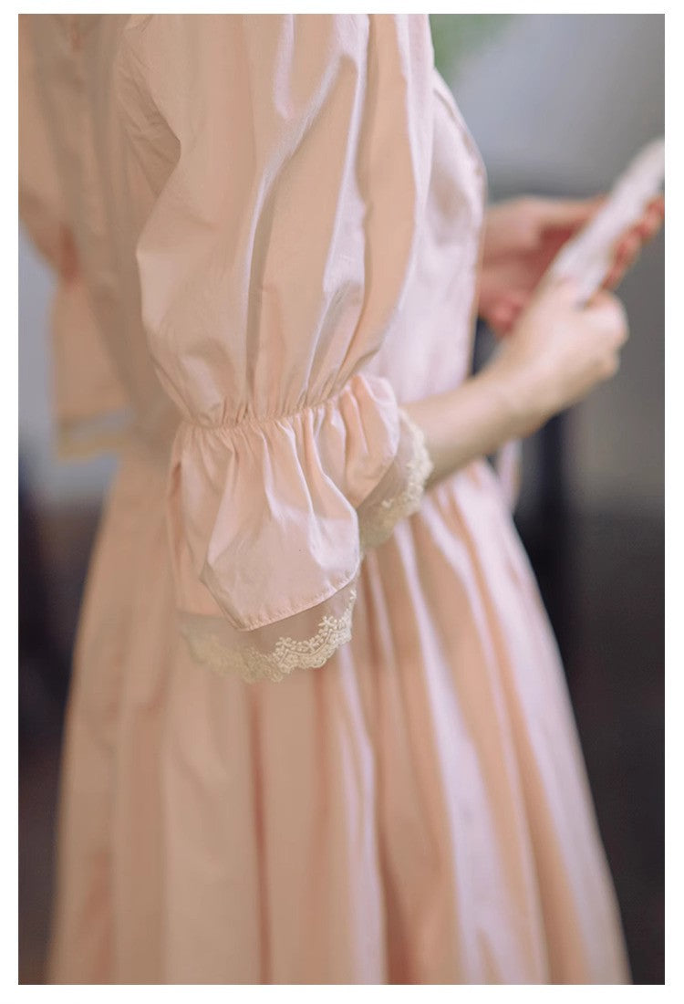 Period Drama Style Vintage Pink Dress