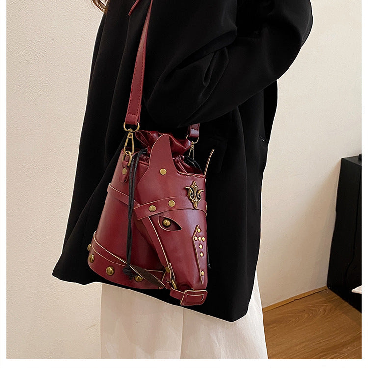Medieval Roman-style horse-head bucket bag