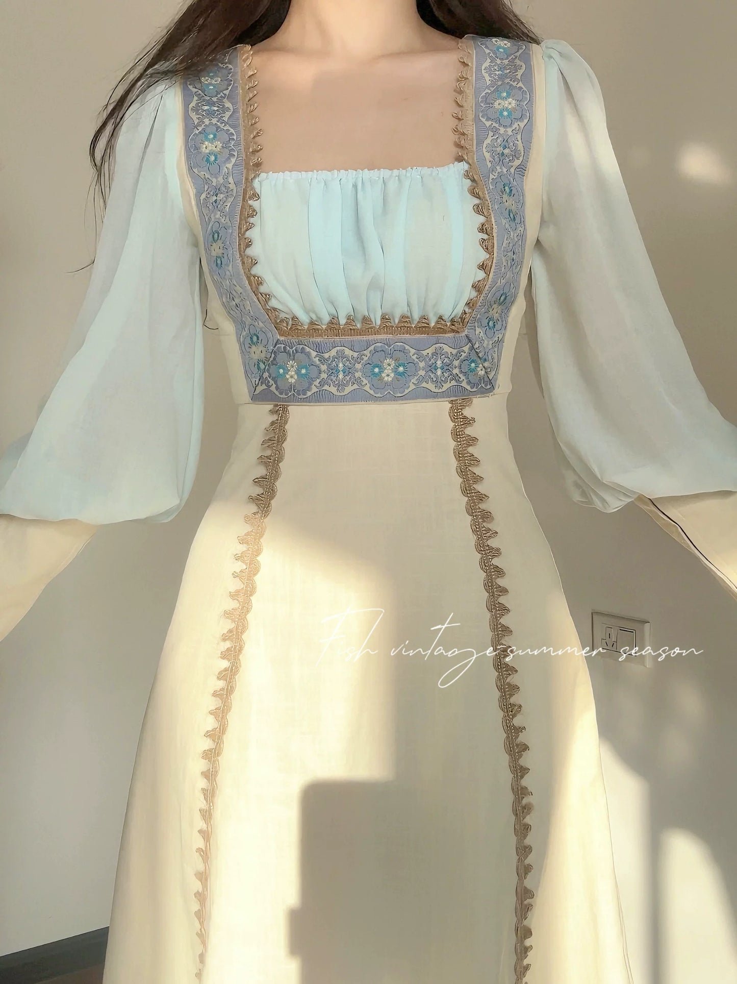 Gunne Sax Remake Prairie Dress with Leg-of-Mutton Sleeves
