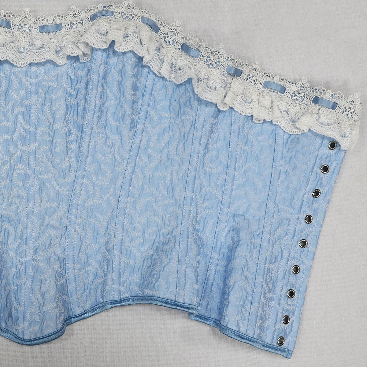 Retro Fairycore Blue Jacquard Corset