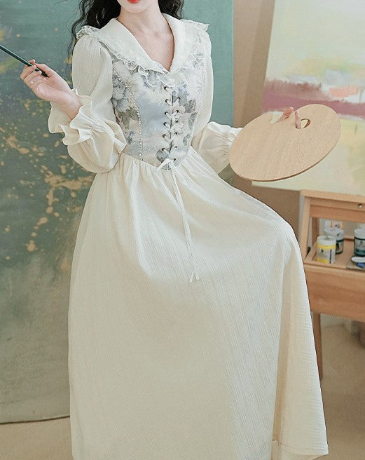 Retro Fairycore Corset Dress