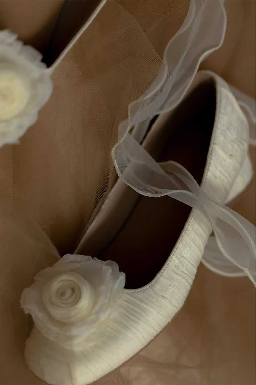 Retro Balletcore Rose Decor Flat
