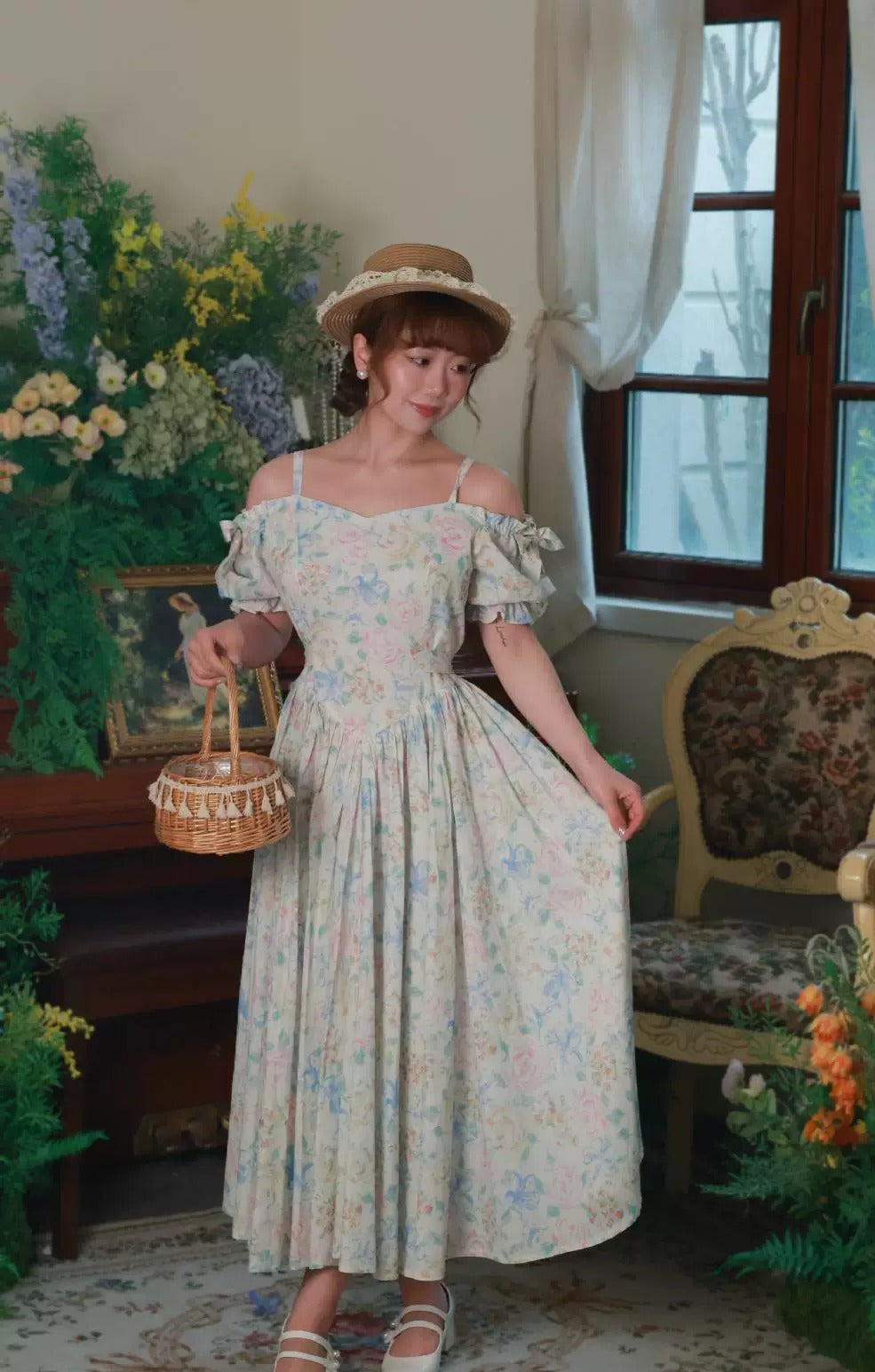 Laura Ashley Style Retro Floral Swing Dress