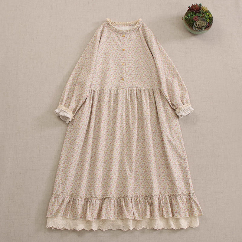 Cottagecore Mori Kei Floral Dress
