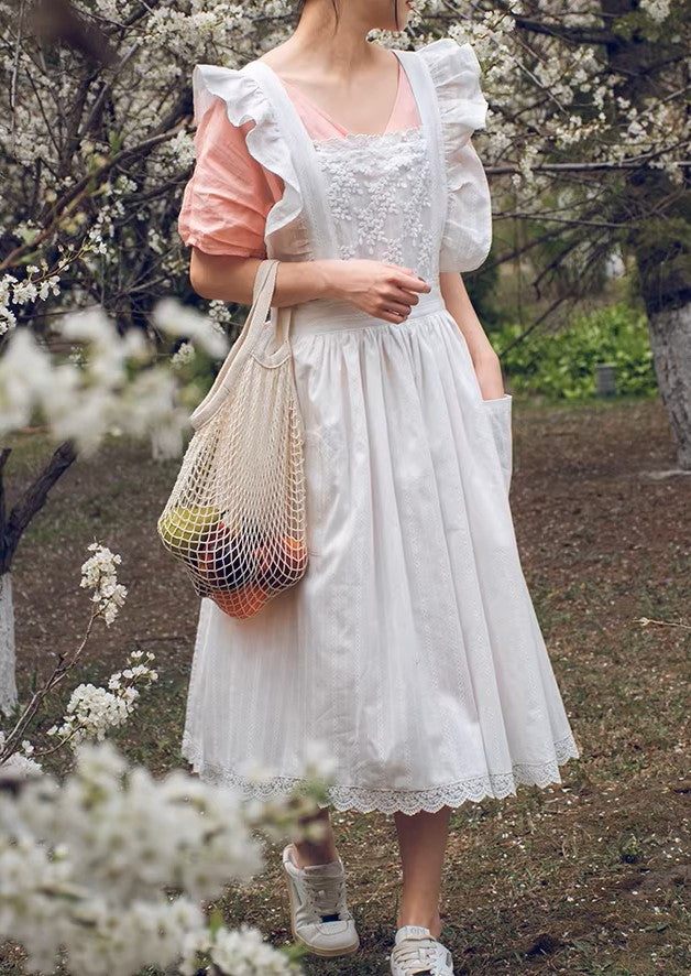 Cottagecore Embroidered Cotton Apron