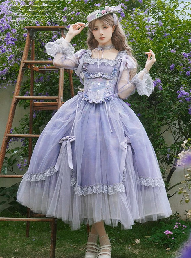 Coquette Princess Ruffled Tulle Corset Dress