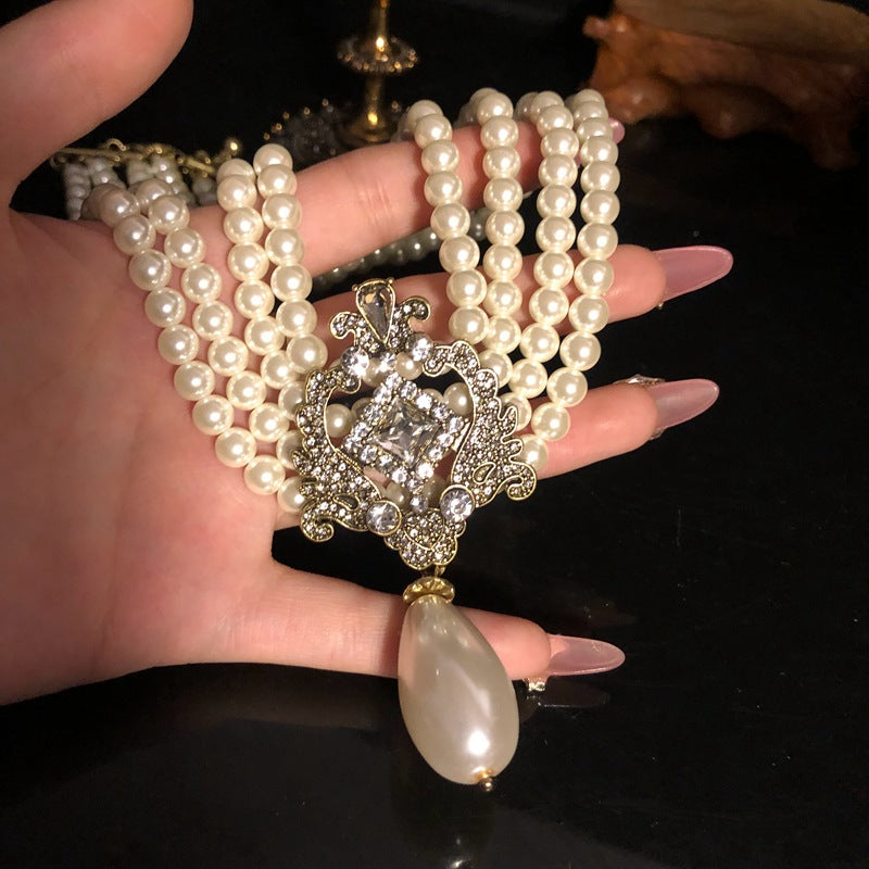 pearl necklace pearl earrings vintage jewelry