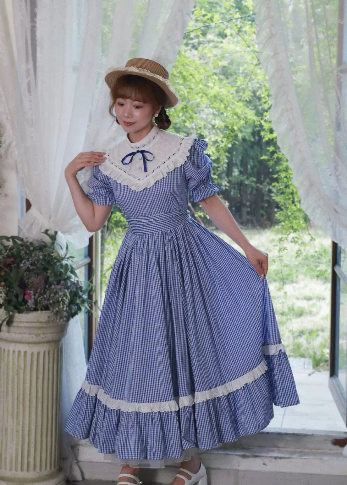 Alice in Wonderland Blue Gingham Tea Dress