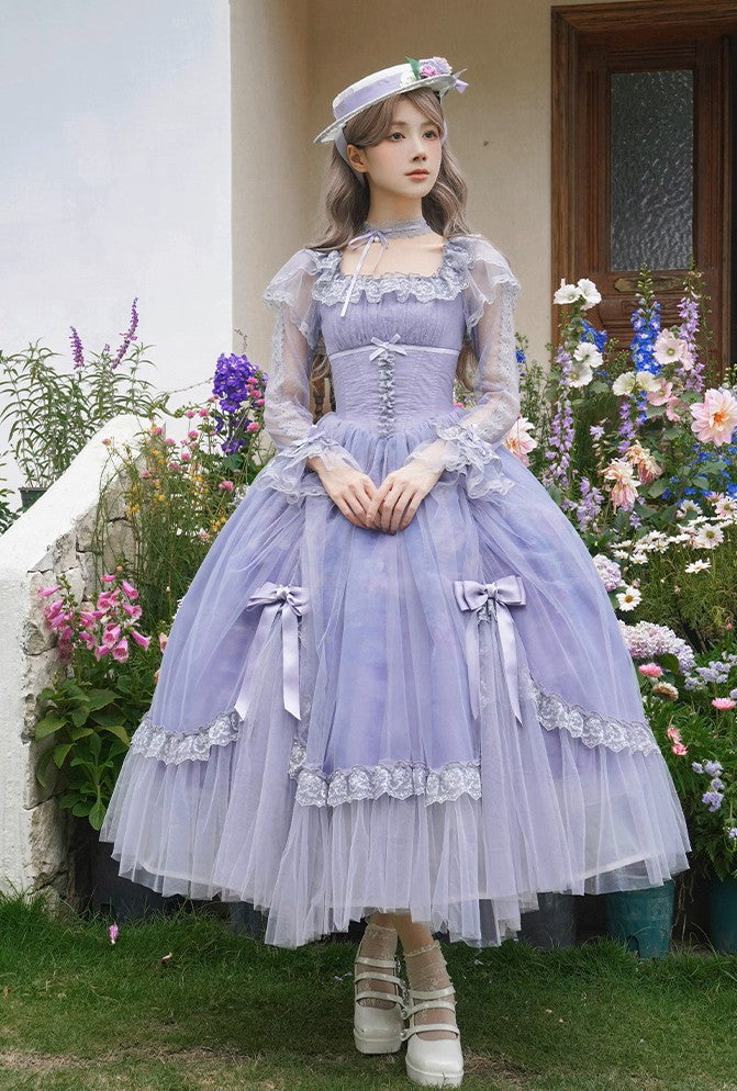 Coquette Princess Ruffled Tulle Corset Dress