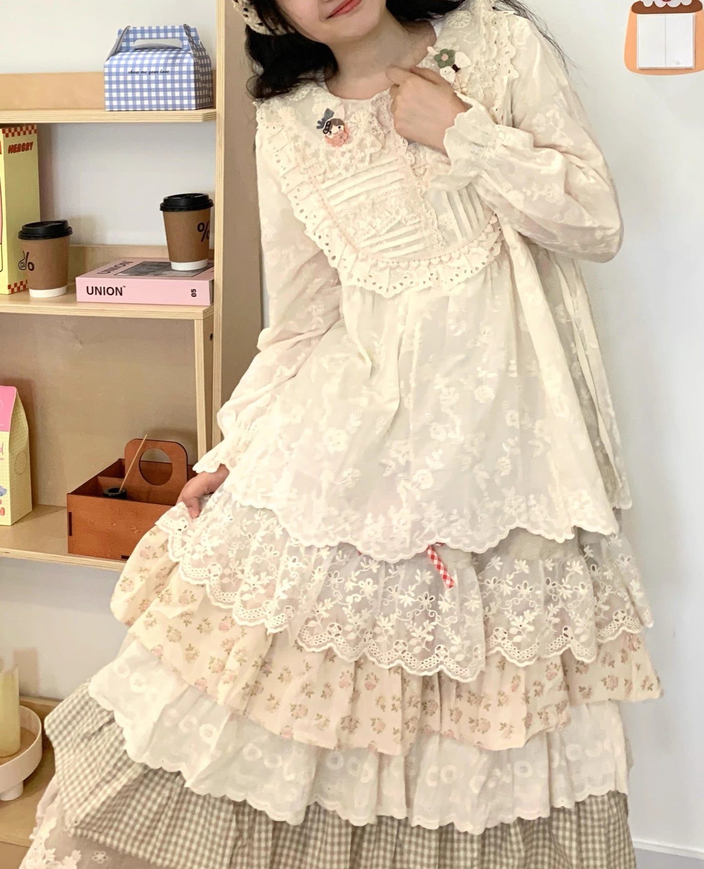Cottagecore Embroidered Multi-layer Skirt