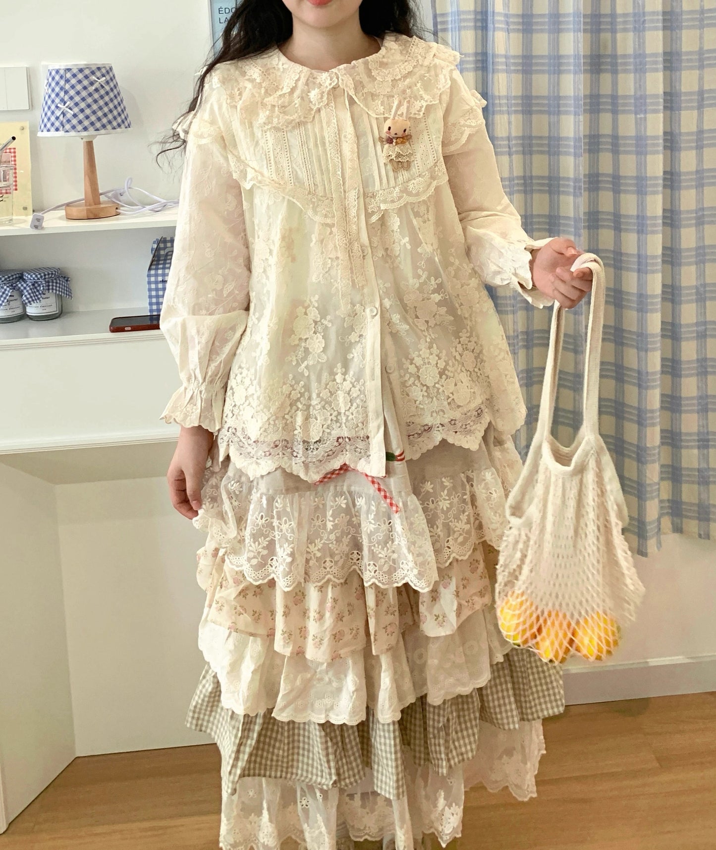 Cottagecore Embroidered Multi-layer Skirt