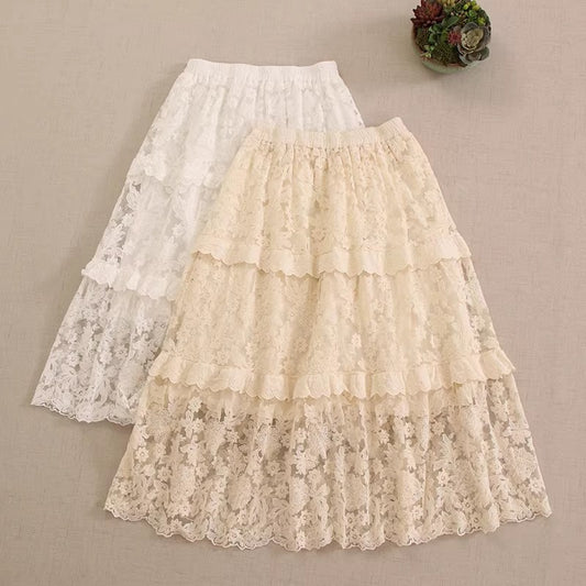 retro skirt vintage skirt lace skirt cottagecore fairycore skirt