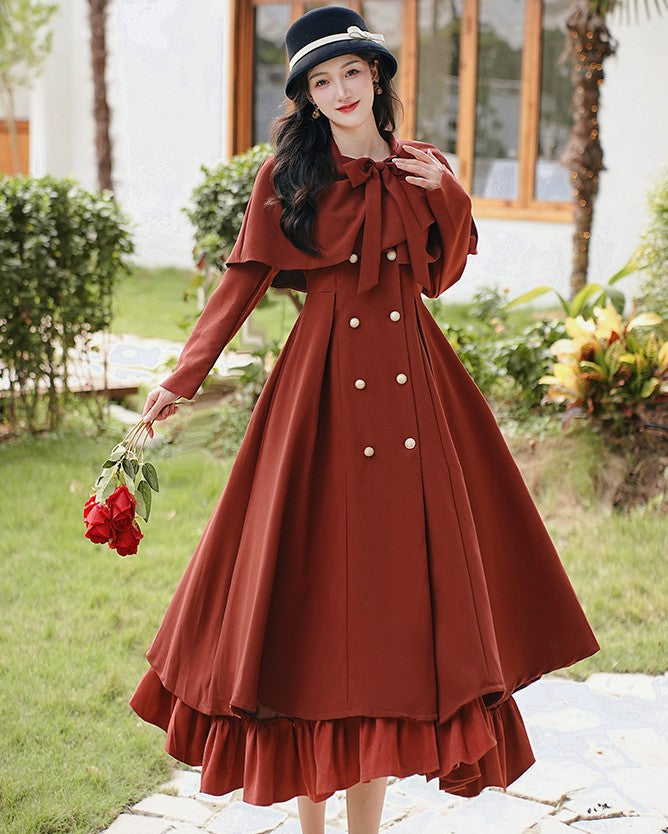 Retro Parisian Cape Jacket Dress