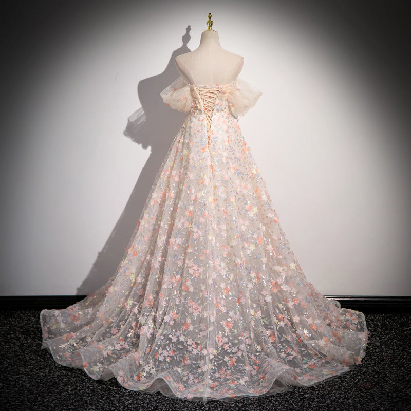 Princess Off Shoulder Tulle Prom Dress