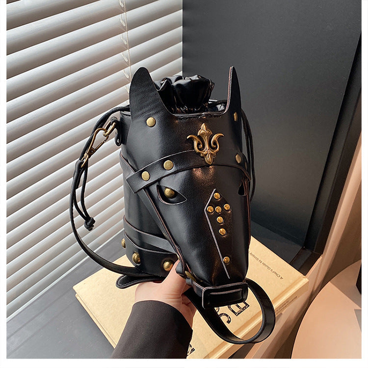 Medieval Roman-style horse-head bucket bag