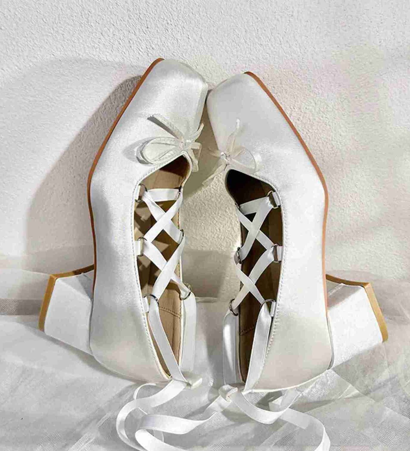 Retro Balletcore Lace up Chunky Heels