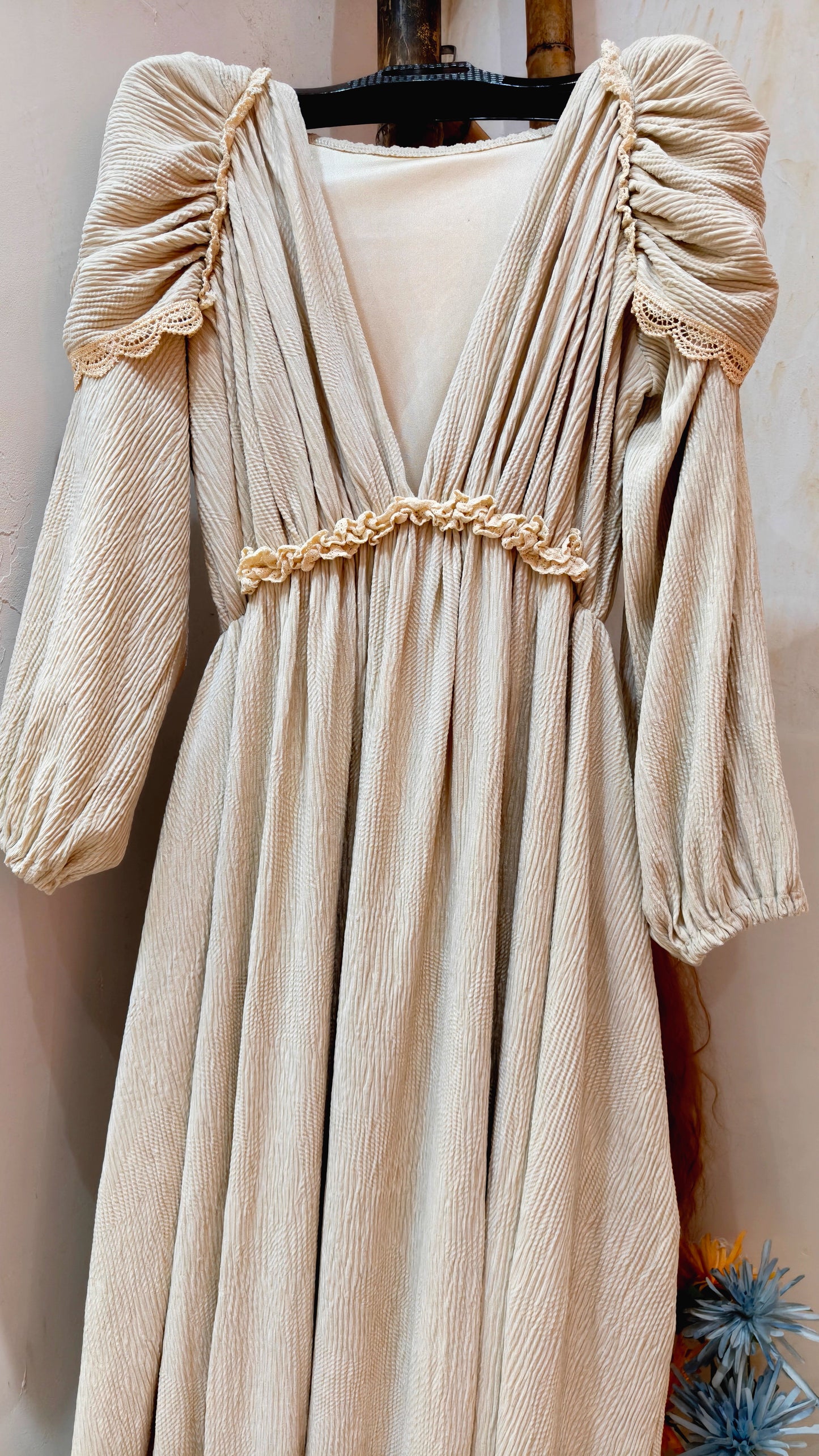 Royalcore V Neck Velvet Dress