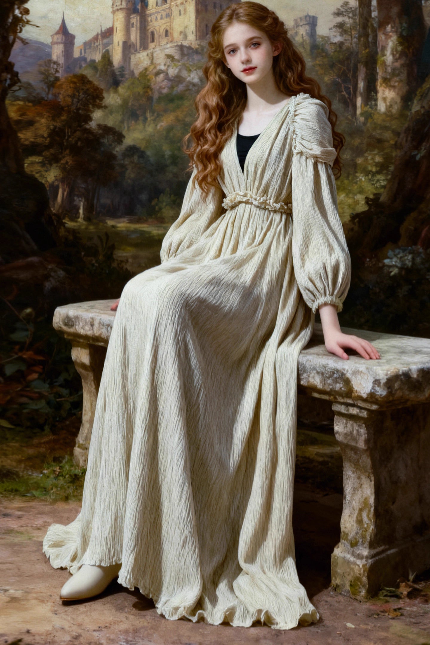 Royalcore V Neck Velvet Dress