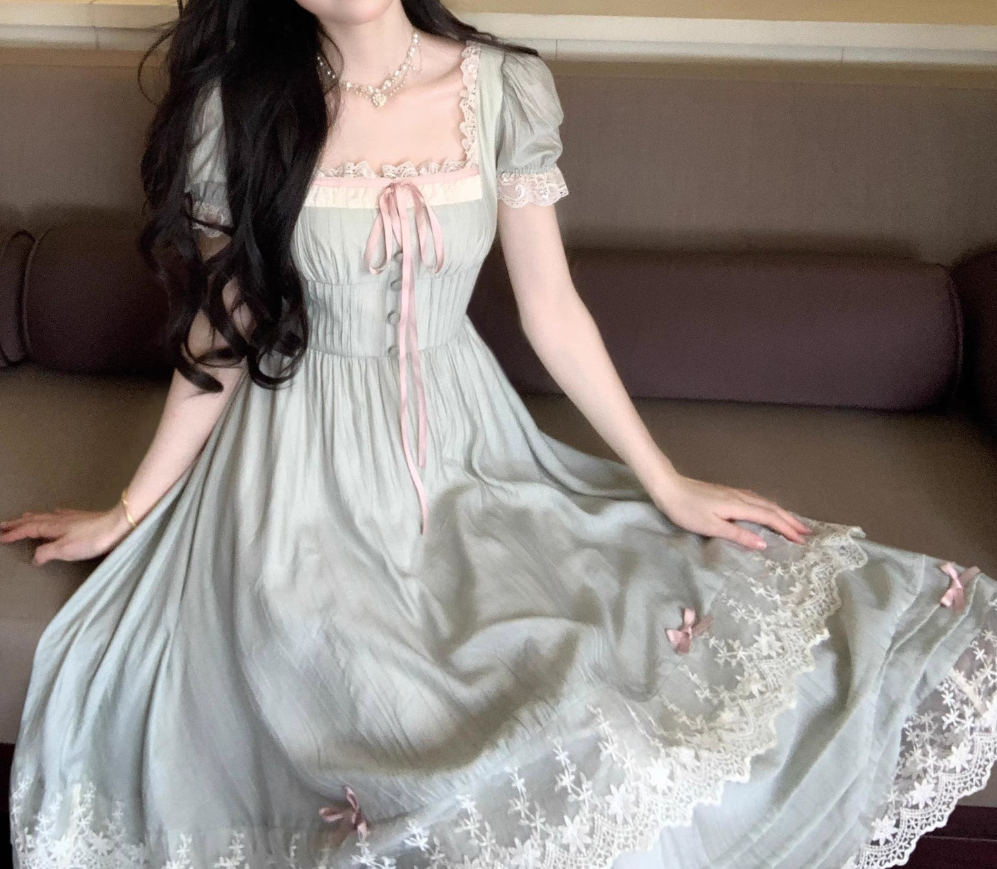 Coquette Softcore Princess Pleated Dress