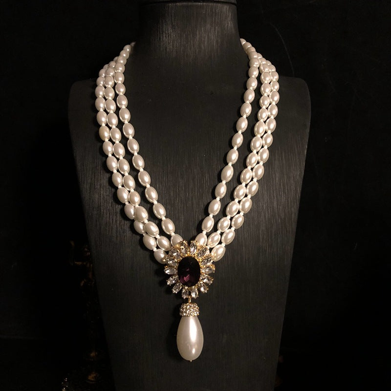 pearl necklace pearl earrings vintage jewelry