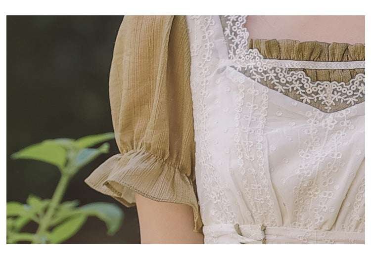 Fairycore Contrast Color Vintage Dress