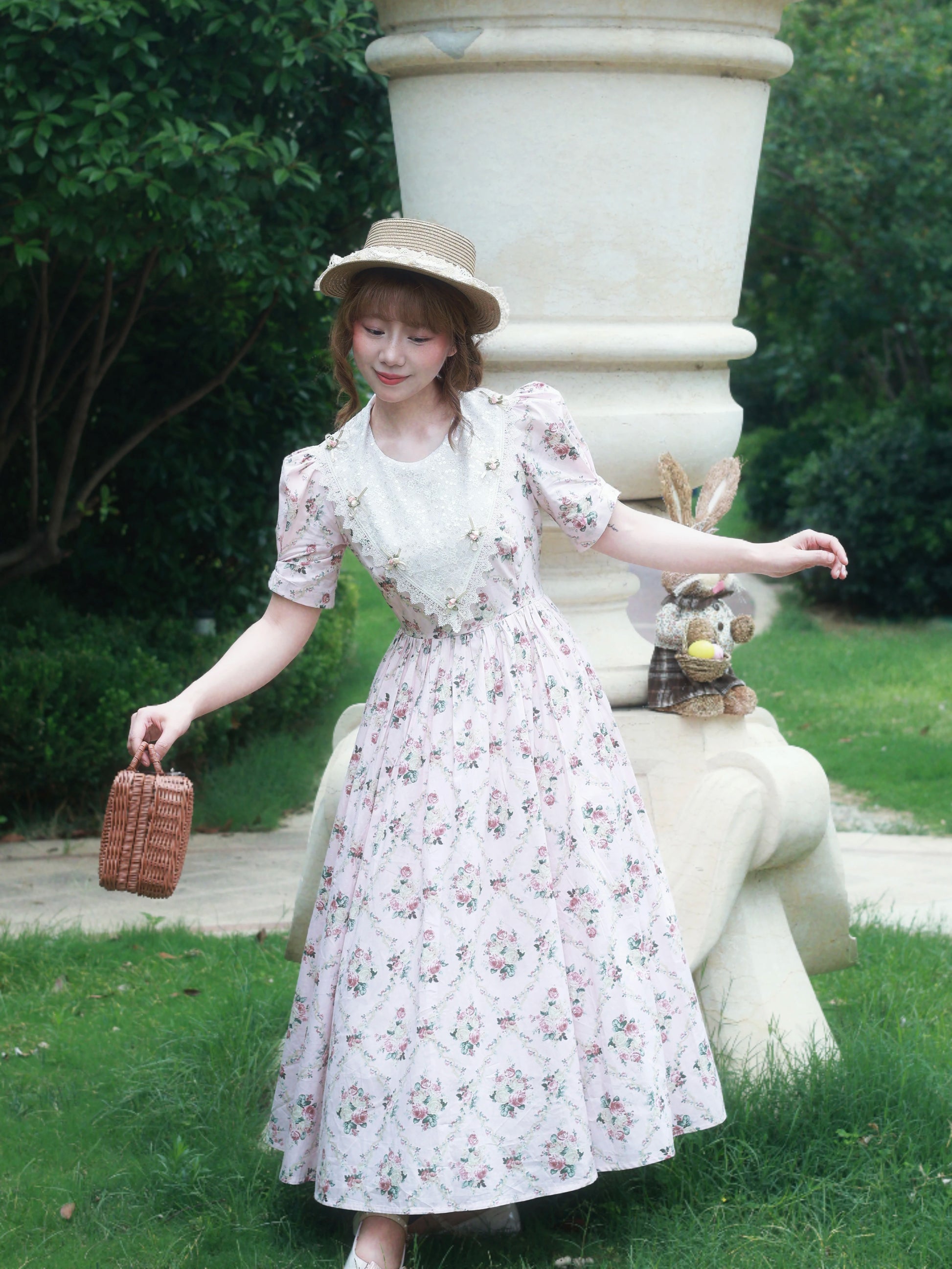 Laura Ashely Style Vintage Floral Swing Dress