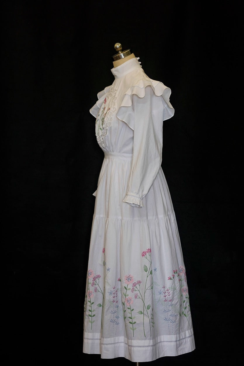 Vintage Remake Embroidery Cottagecore Dress
