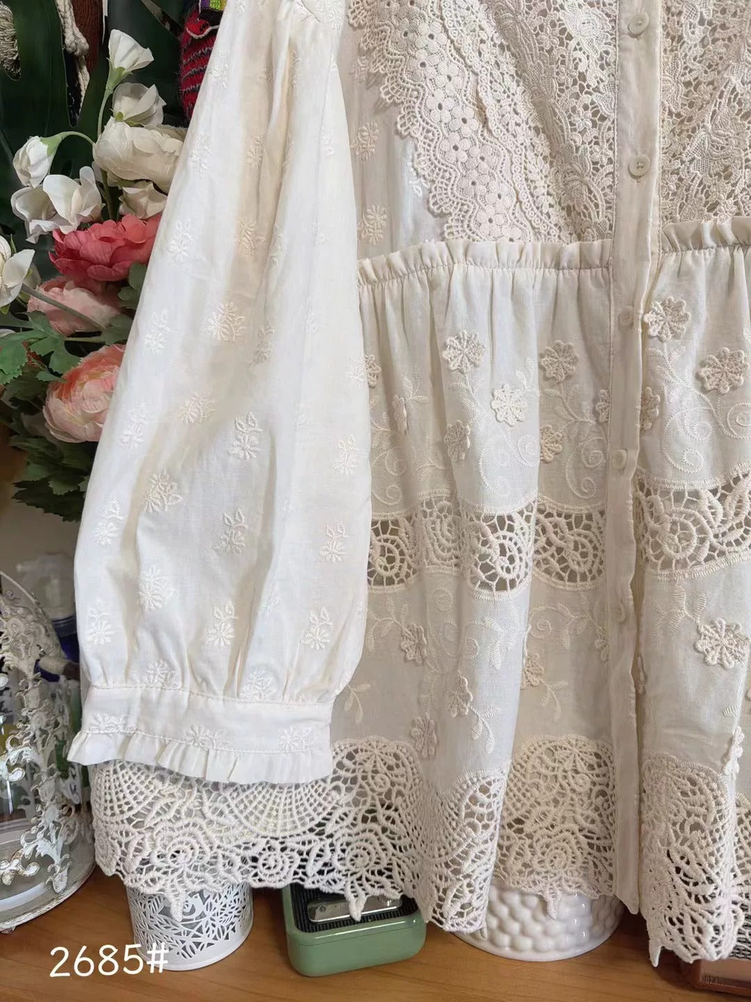 Fairycore cotton Embroidery Blouse