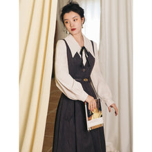 Load image into Gallery viewer, Retro Academia Blouse Pinafore Dress Set
