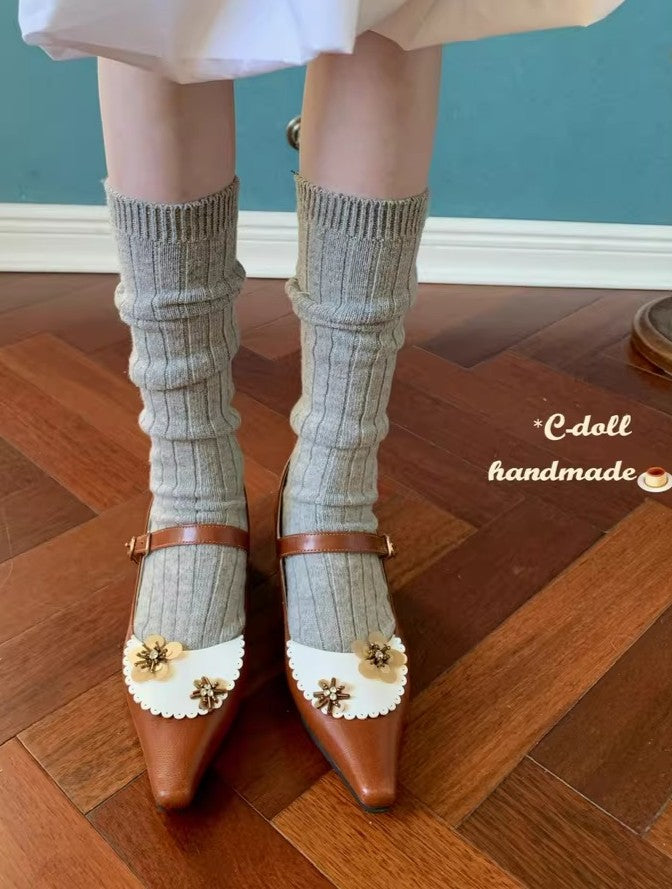 Retro Pointed-toe Brogue Mary Jane Shoes