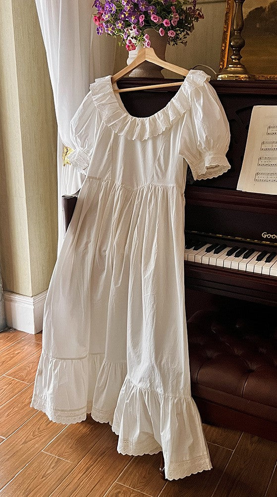 Retro Puff Sleeves Cotton Night Dress L I Retro Fairy Retro Puff Sleeves Cotton Night Dress L I Retro Fairy