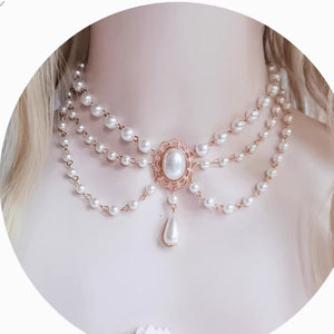 vintage necklace bridal necklace fairycore royalcore necklace lolita necklace