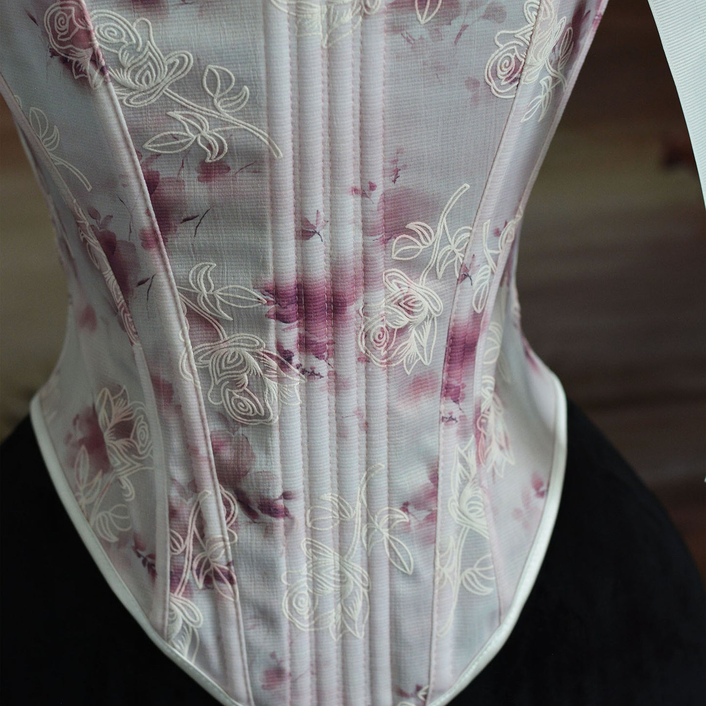 Retro Fairycore Bow Tie Floral Corset