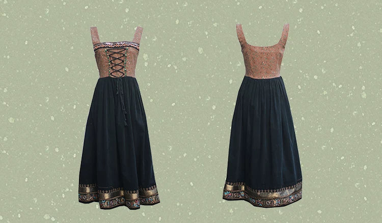 Bavarian Style Cottagecore Pinafore Dress M