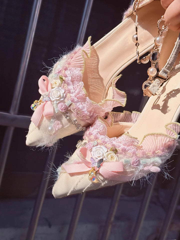 vintage shoes lolita shoes fairycore shoes cottagecore shoes bridal shoes