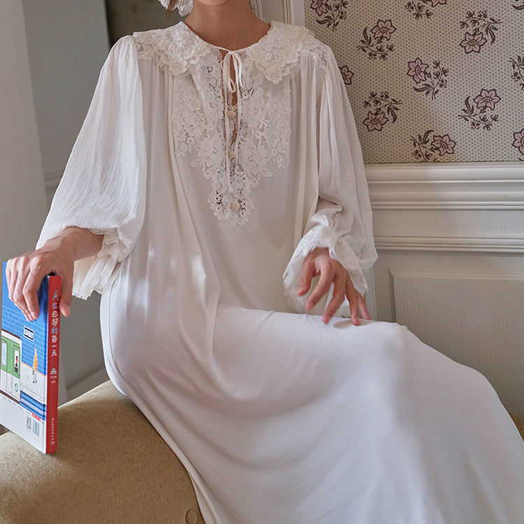 Retro Peter Pan Collar Night Gown