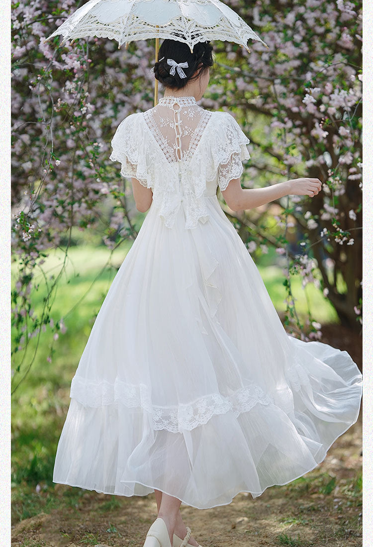 Edwardian Style Lace Bridal Dress S I Retro Fairy Edwardian Style Lace Bridal Dress S I Retro Fairy