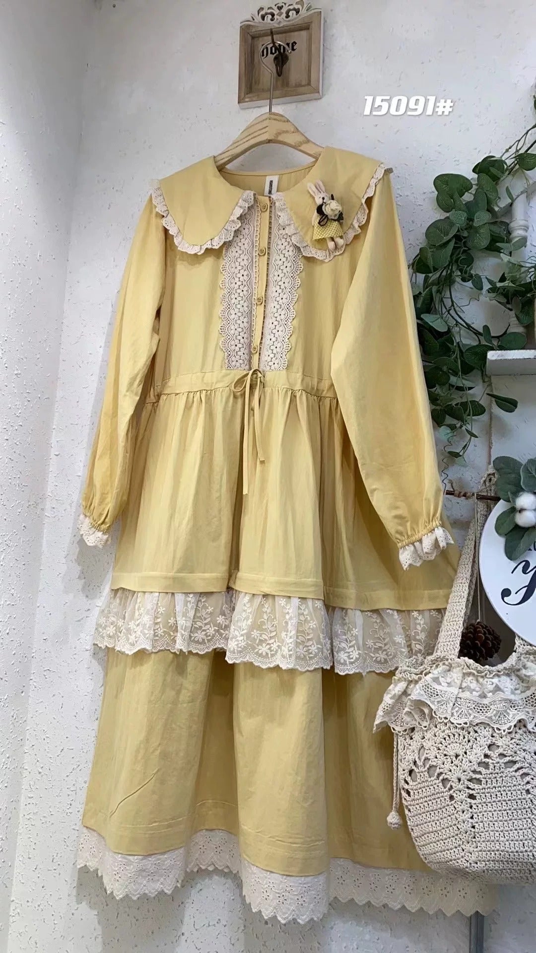 Cottagecore Lace Panel Dress