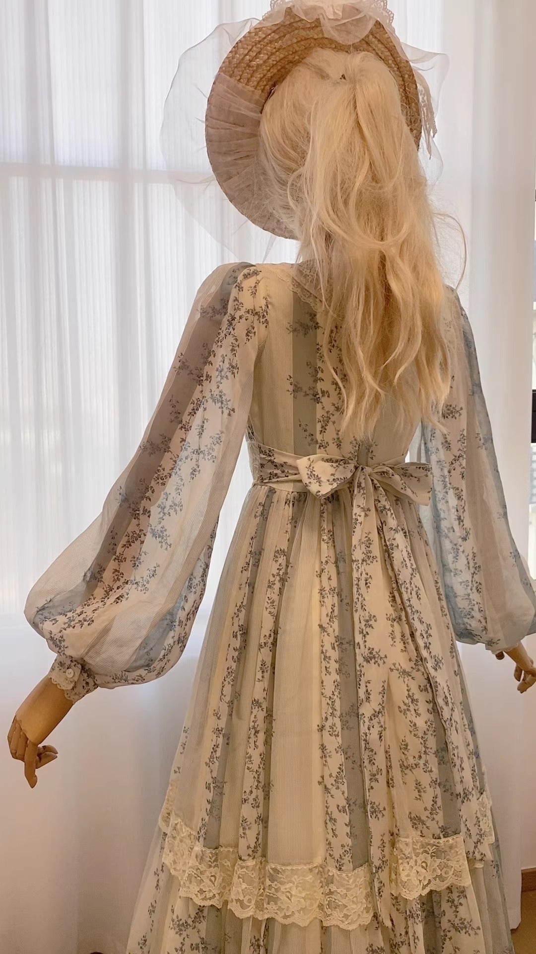 Gunne Sax Remake 70s Lace Patchwork Floral Dress