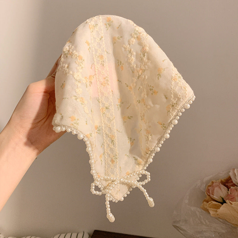 Retro Cottagecore Floral Head Scarf