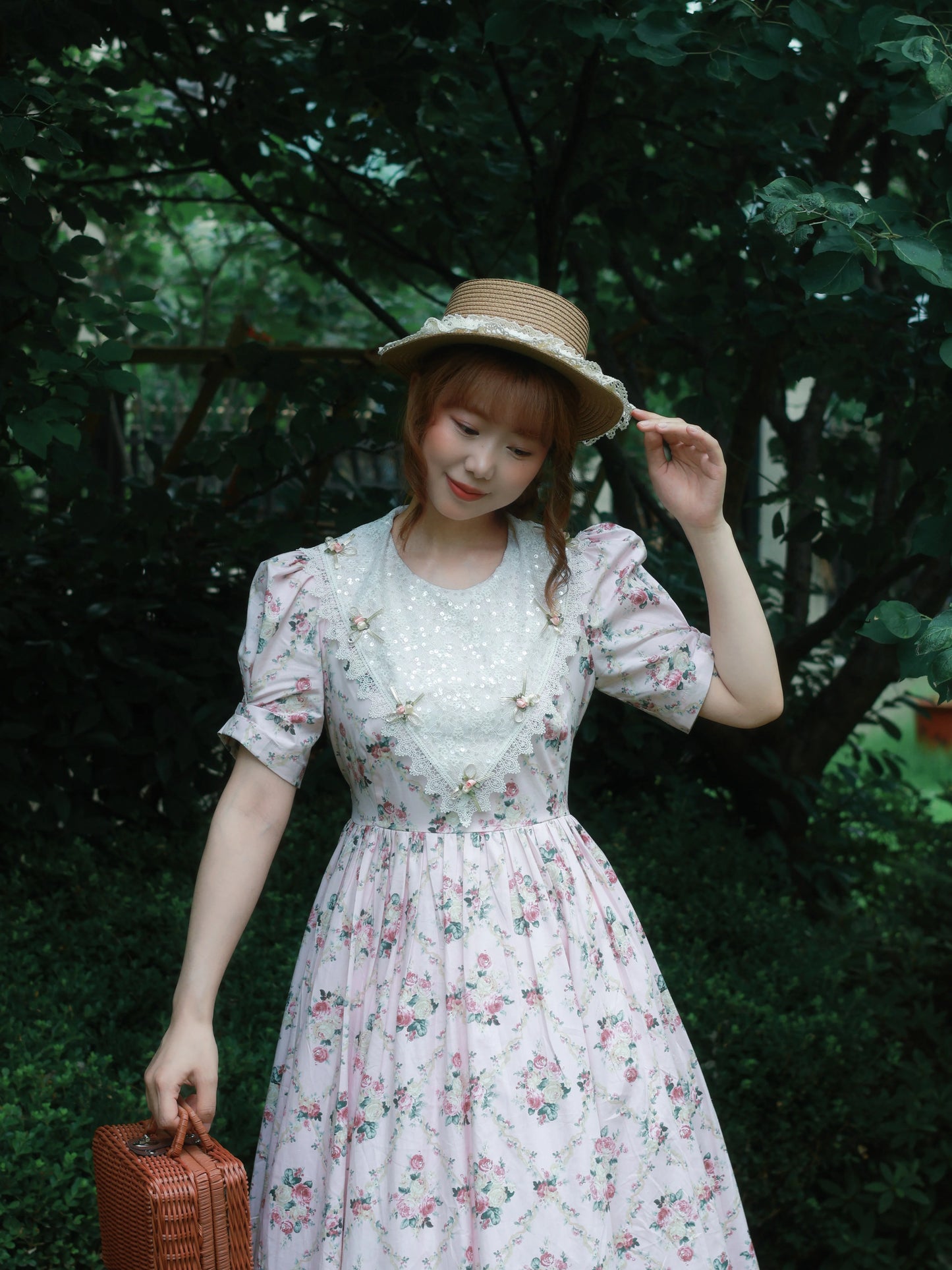 Laura Ashely Style Vintage Floral Swing Dress