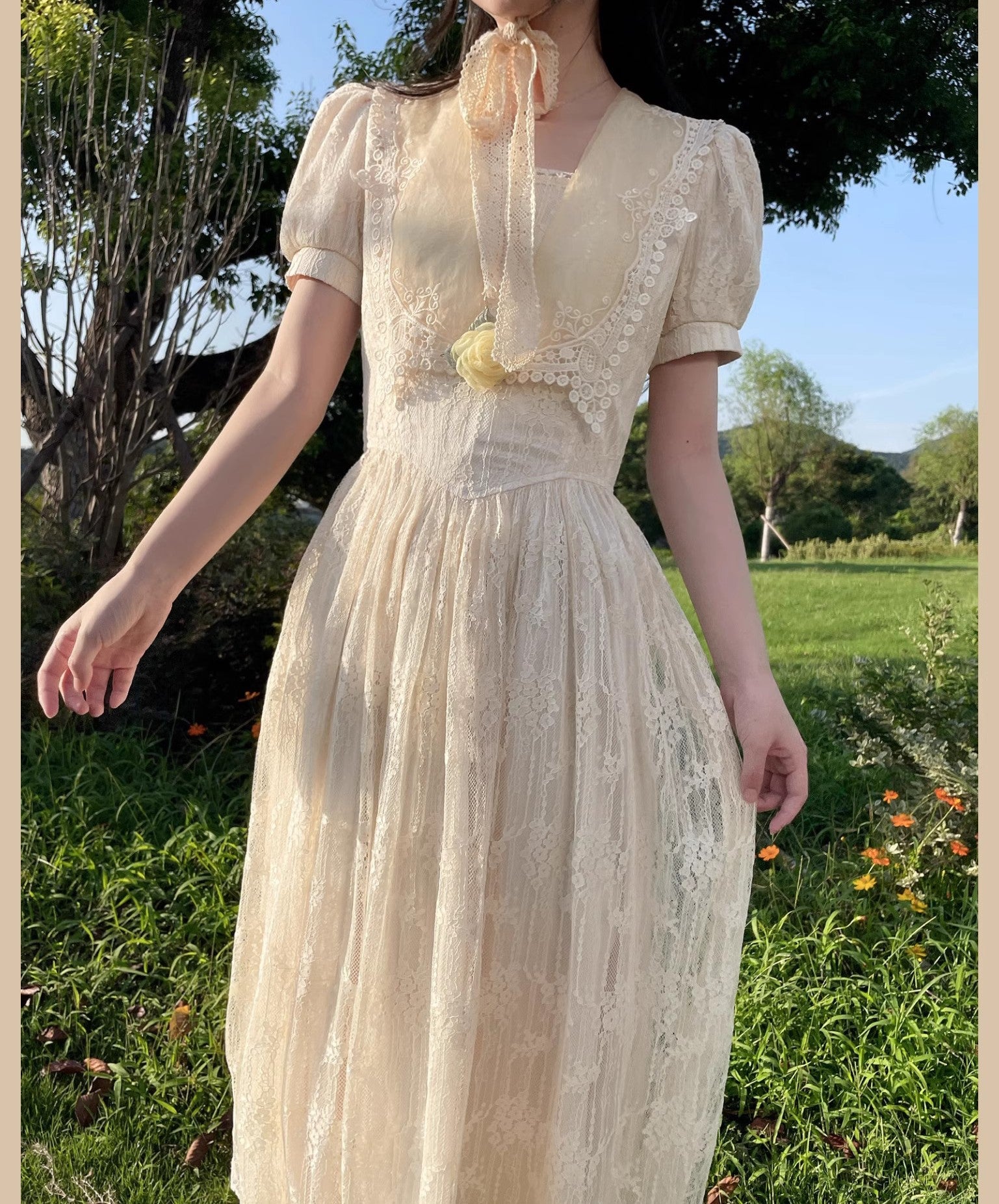 GUNNE SAX - アンティークブラウス Vintage 1970s Gunne Sax Brown Calico Floral Balloon Sleeve