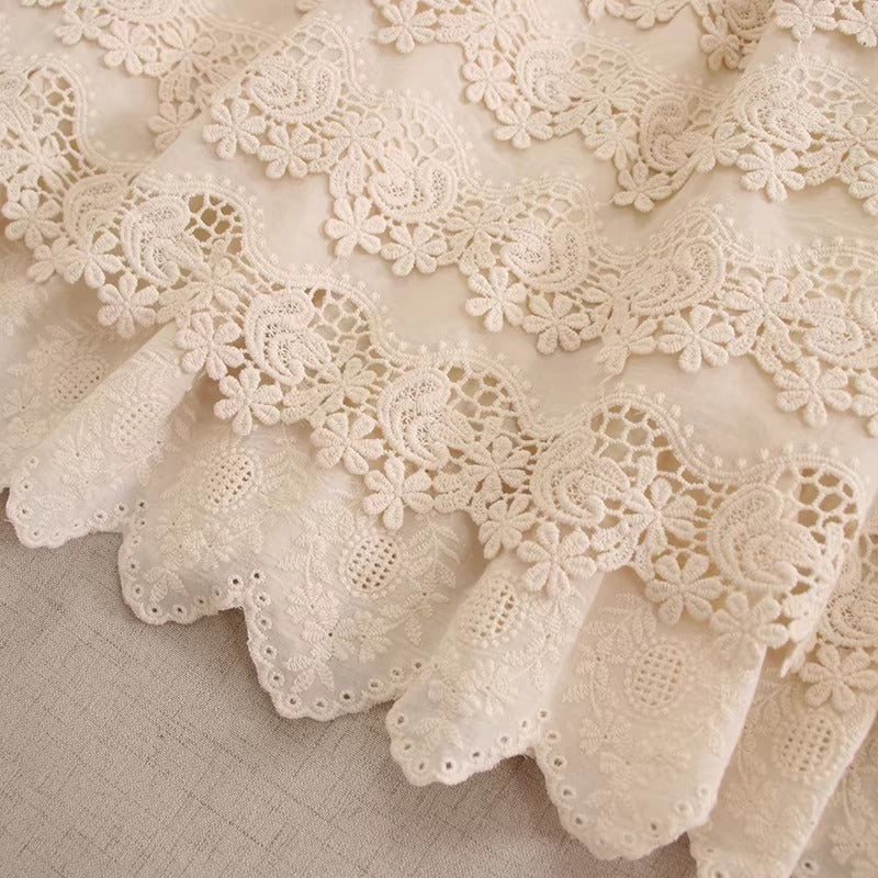 Mori Kei Embroidery Cotton Skirt