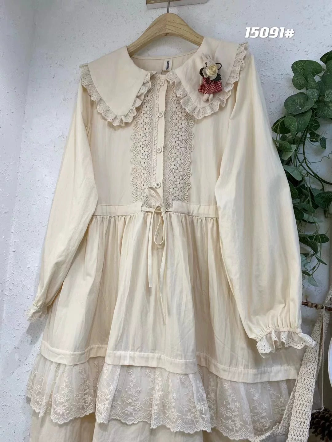Cottagecore Lace Panel Dress