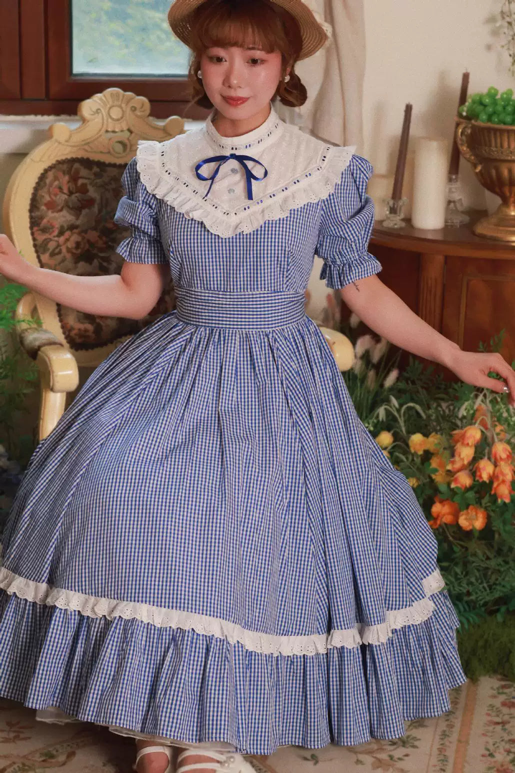 Alice in Wonderland Blue Gingham Tea Dress