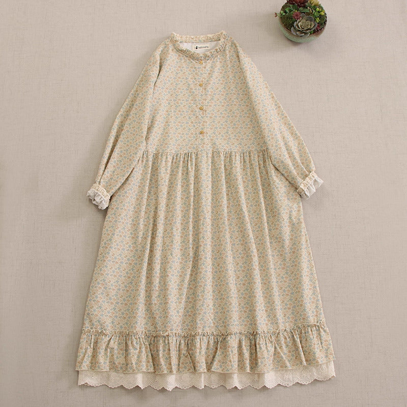 Cottagecore Mori Kei Floral Dress